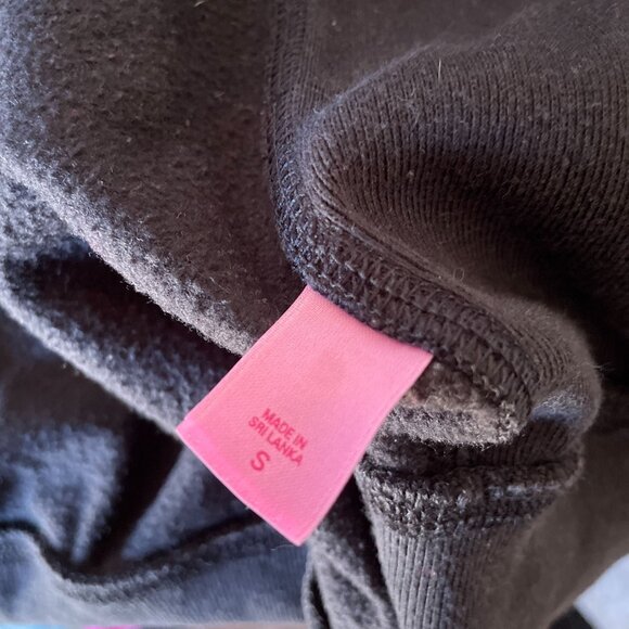 RARE Vintage VS PINK Black Full Zip Hoodie Watermelon Patch Y2K S - Picture 9 of 10